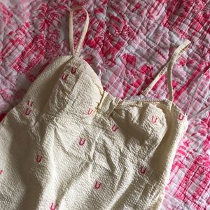 Lilly Pulitzer yellow seersucker dress horseshoe